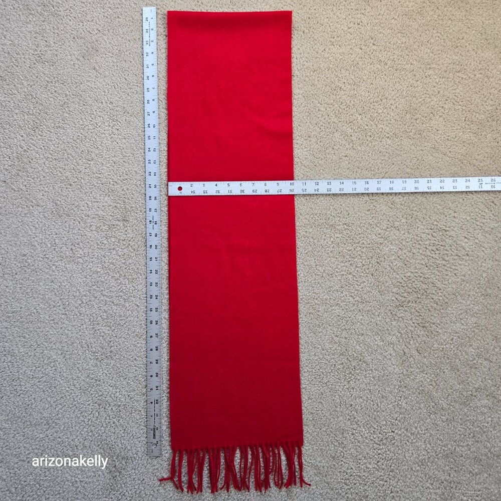 NWOT Cashmere Red Fringe Scarf Uniqlo - Picture 2 of 9